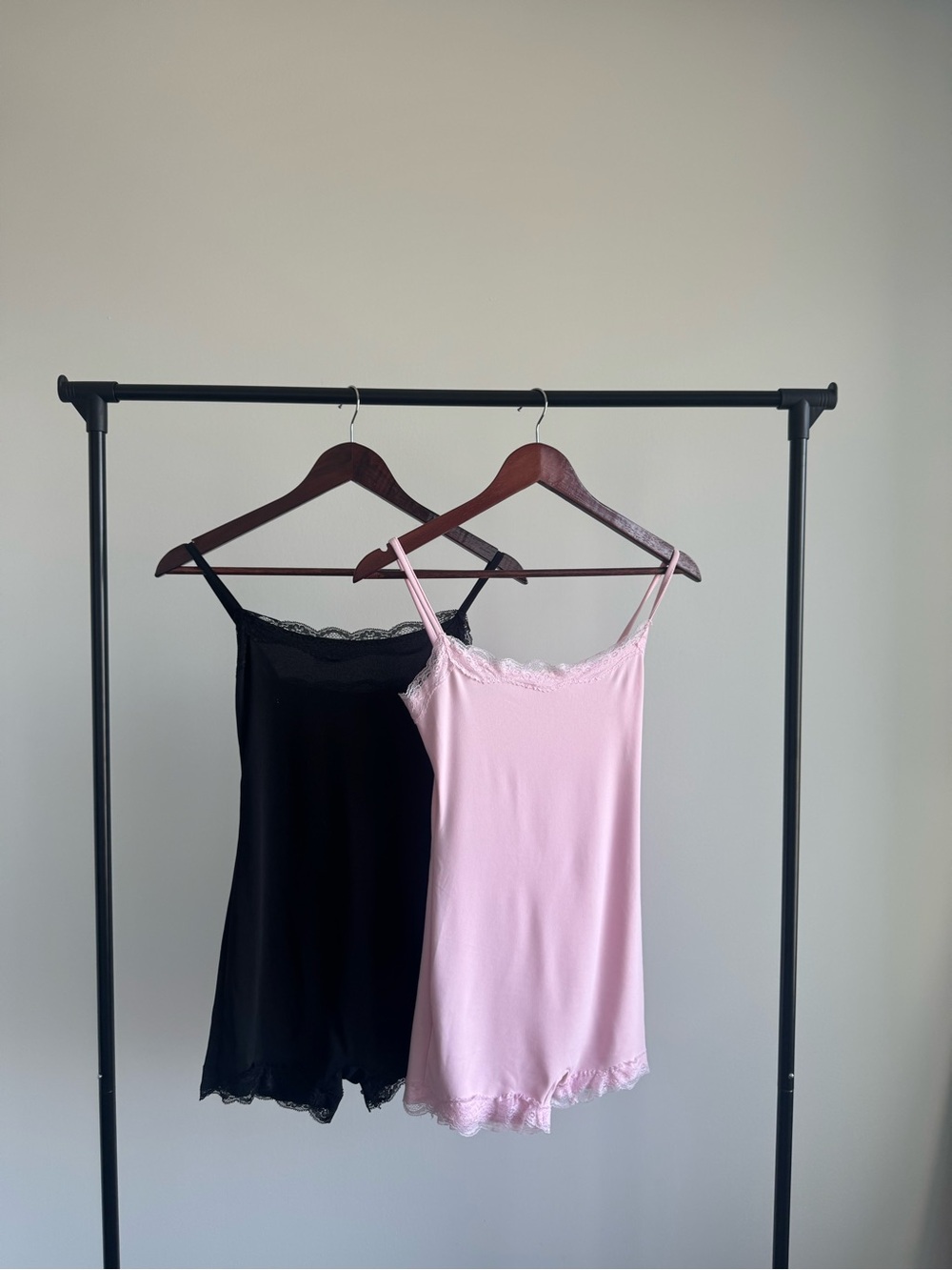 Romper Overalls like Skims Cherry Blossom and Black Lace Onesie 2 PAIRS